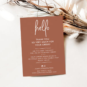 BUSINESS THANK YOU modern hello clay white ink