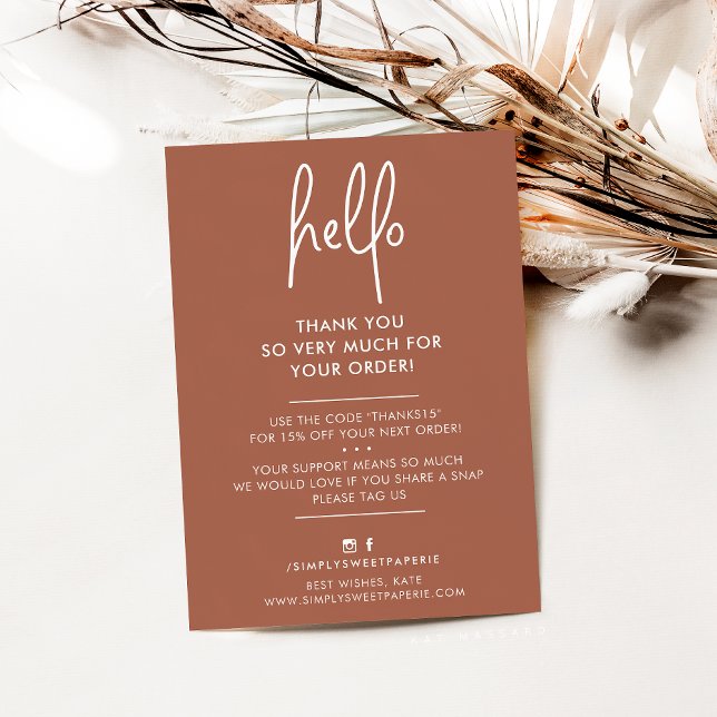 BUSINESS THANK YOU modern hello clay white ink (Creator Uploaded)