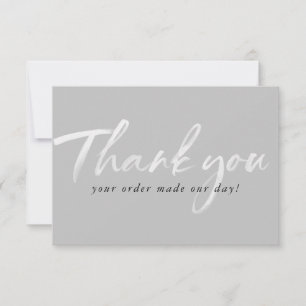 BUSINESS THANK YOU modern ink order insert grey