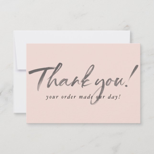 BUSINESS THANK YOU modern ink order insert pink (Front)