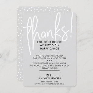 BUSINESS THANK YOU modern lettered font grey white