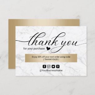Business Thank You Modern Marble Elegant Script