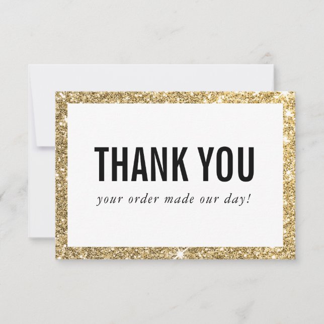 BUSINESS THANK YOU modern order insert glitter (Front)