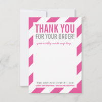 BUSINESS THANK YOU NOTE bold bright stripe pink