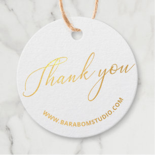 Business Thank you Packaging Gold Foil Favour Tags