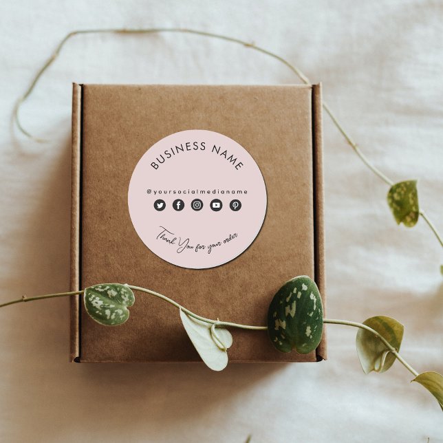 Business Thank You Packaging Product Social Media  Classic Round Sticker (Creator Uploaded)