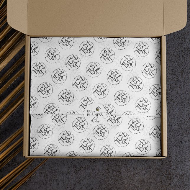Business Thank You Product Packaging Tissue Paper (Logo branded tissue paper by Busy Business Bee)
