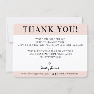 BUSINESS THANK YOU professional modern blush pink