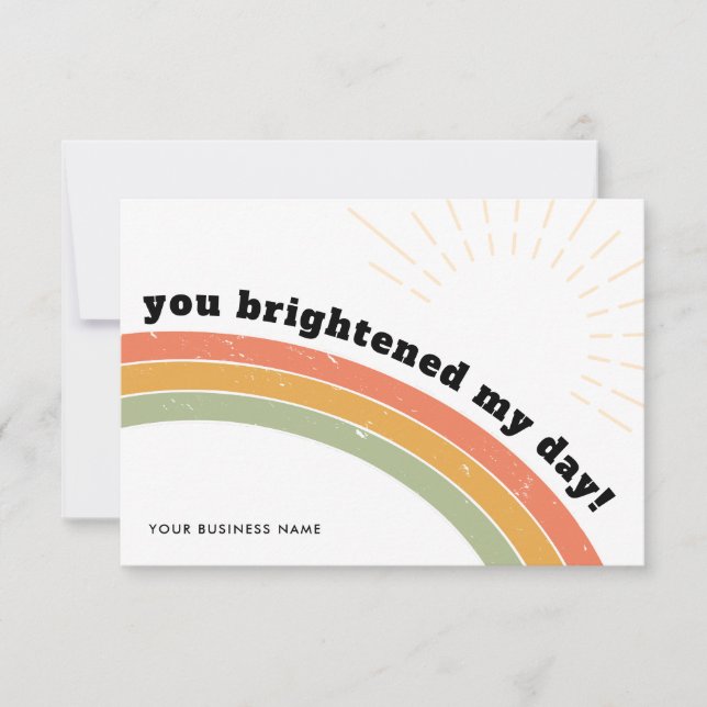 Business Thank You Retro Rainbow Sun Bright Day Invitation (Front)