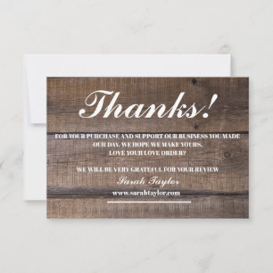 Business Thank You Rustic Script Bold Card