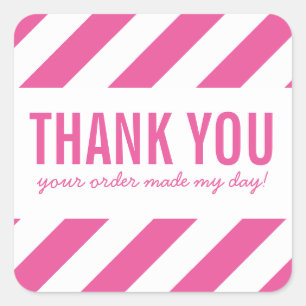 BUSINESS THANK YOU SEAL bold bright stripe pink