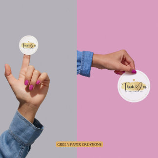 Business Thank You Stickers Gold, Circle stickers