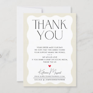 BUSINESS THANK YOU trendy elegant serif ivory 