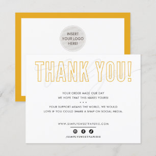 BUSINESS THANK YOU urban masculine amber yellow Card