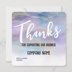 Business Thank You Watercolor Art Soft Colours Card