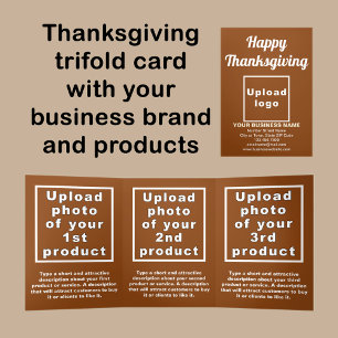 Business Thanksgiving Brown Trifold Card
