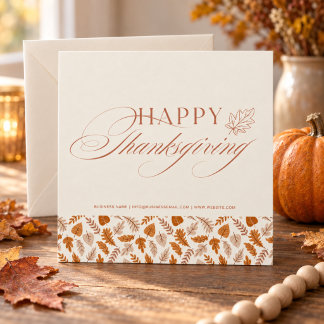 Business Thanksgiving | Elegant Autumn Client Holiday Card