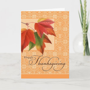 Business Thanksgiving - Fall Leaves Holiday Card