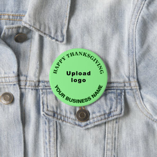 Business Thanksgiving Greeting, Light Green Round 7.5 Cm Round Badge
