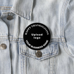 Business Thanksgiving Greeting on Black Round 7.5 Cm Round Badge