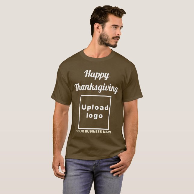 Business Thanksgiving Greeting on Brown T-Shirt (Front Full)