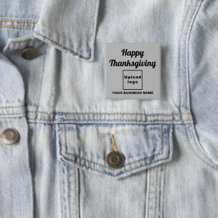 Business Thanksgiving Greeting on Grey Square 15 Cm Square Badge