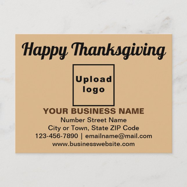 Business Thanksgiving Greeting on Light Brown Postcard (Front)