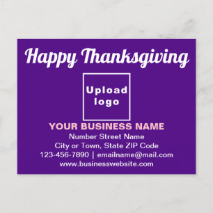 Business Thanksgiving Greeting on Purple Postcard