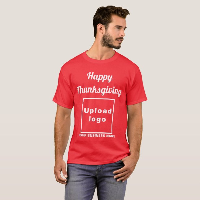 Business Thanksgiving Greeting on Red T-Shirt (Front Full)