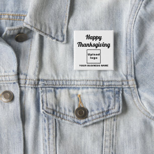Business Thanksgiving Greeting on White Square 15 Cm Square Badge