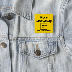 Business Thanksgiving Greeting on Yellow Square 15 Cm Square Badge