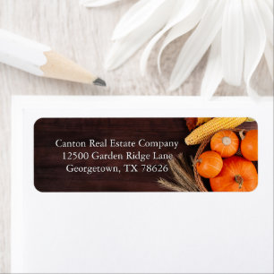 Business Thanksgiving Pumpkins Return Address Label