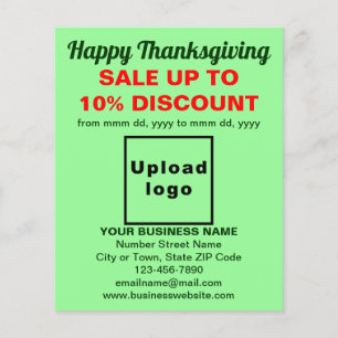 Business Thanksgiving Sale on Light Green Flyer
