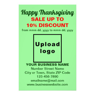 Business Thanksgiving Sale on Light Green Photo Print