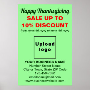 Business Thanksgiving Sale on Light Green Poster