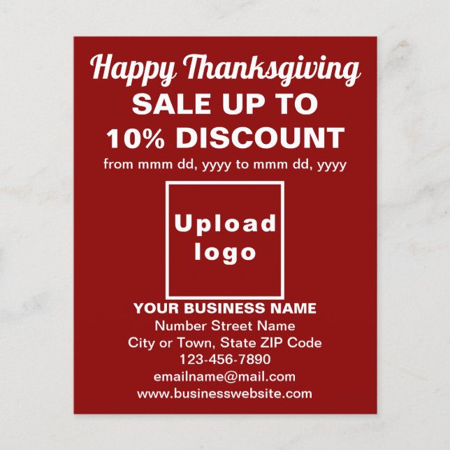 Business Thanksgiving Sale on Red Flyer (Front)