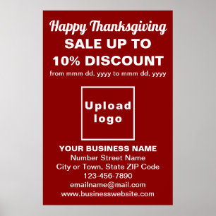 Business Thanksgiving Sale on Red Poster