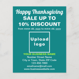 Business Thanksgiving Sale on Teal Green Flyer