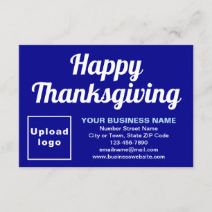 Business Thanksgiving Small Blue Flat Greeting Card