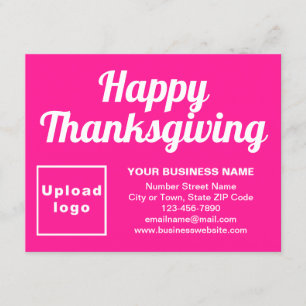 Business Thanksgiving Small Pink Flat Holiday Card