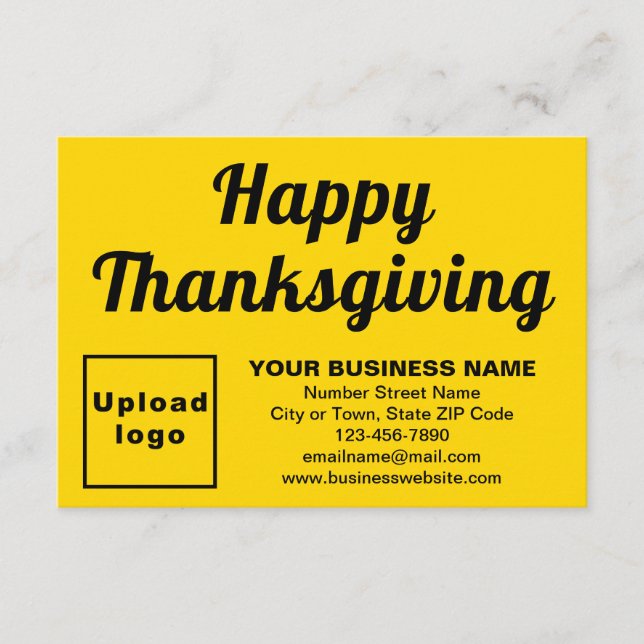 Business Thanksgiving Small Yellow Flat Card (Front)