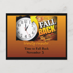Business Time Change Advertising Clock Fall Colour Postcard