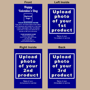 Business Valentine Blue Folded Holiday Card