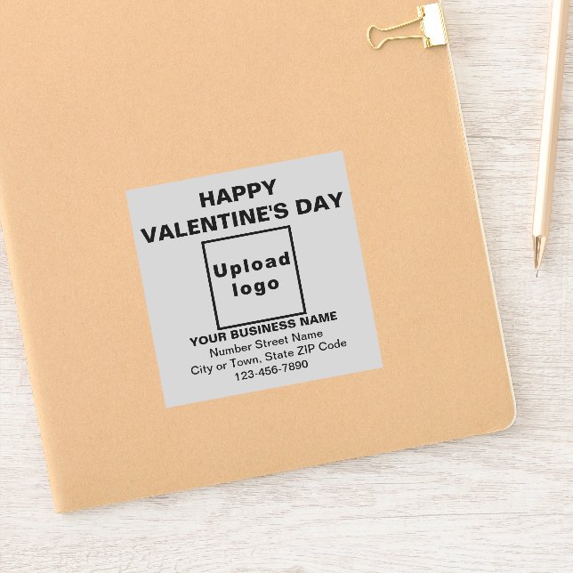 Business Valentine Greeting on Grey Square Vinyl (Notebook)