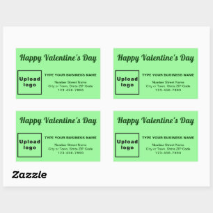 Business Valentine Greeting on Light Green Rectangular Sticker