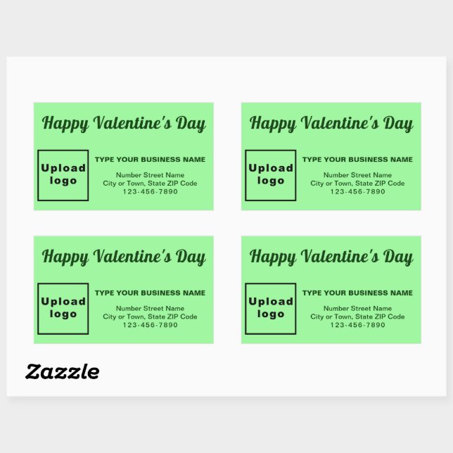 Business Valentine Greeting on Light Green Rectangular Sticker (Sheet)