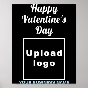 Business Valentine Greeting On Navy Blue Poster