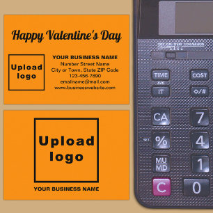 Business Valentine Greeting on Orange Colour Enclosure Card