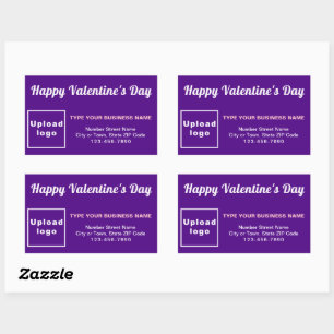 Business Valentine Greeting on Purple Rectangular Sticker