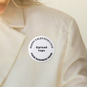 Business Valentine Greeting on White Round Button